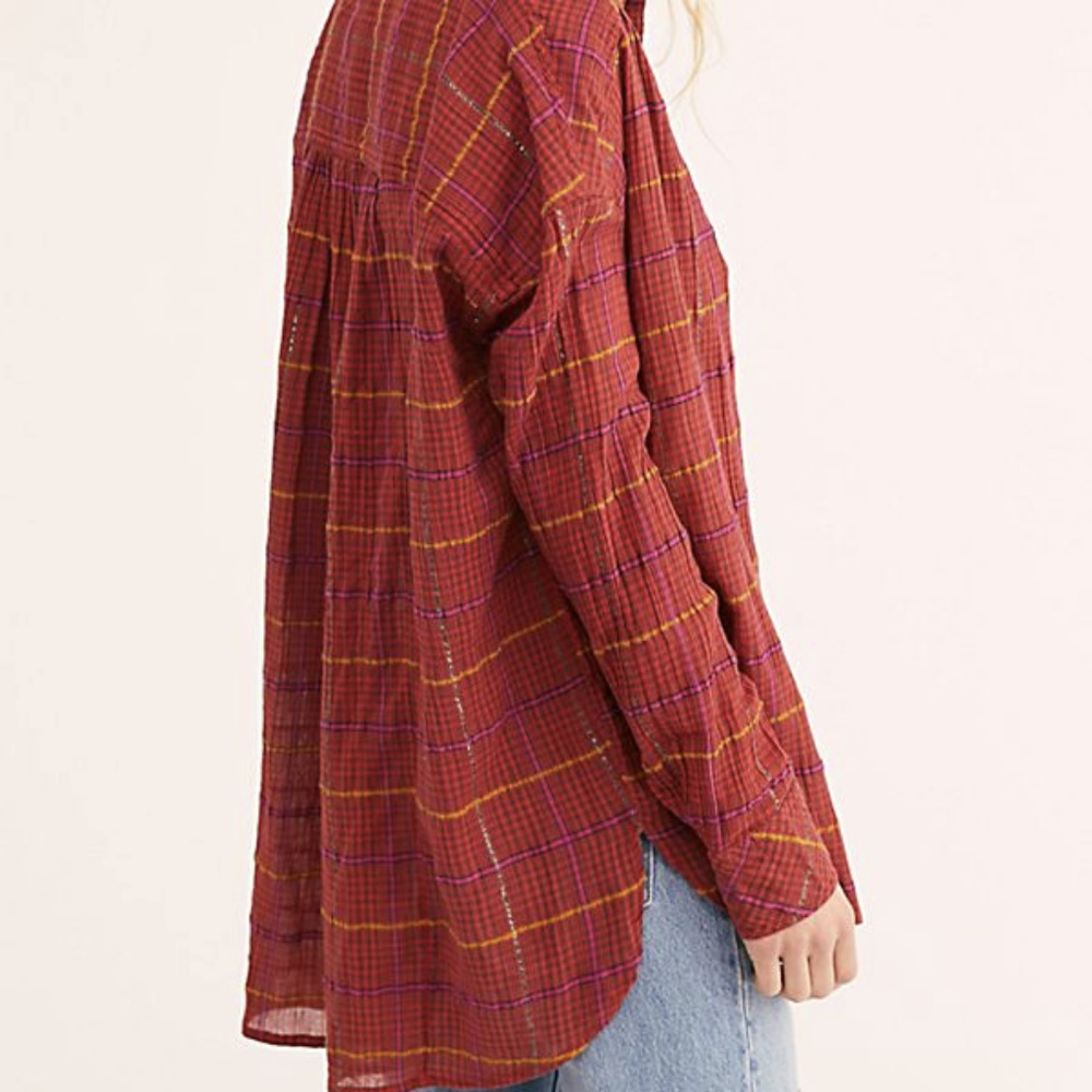Free People Break My Stride Buttondown Top